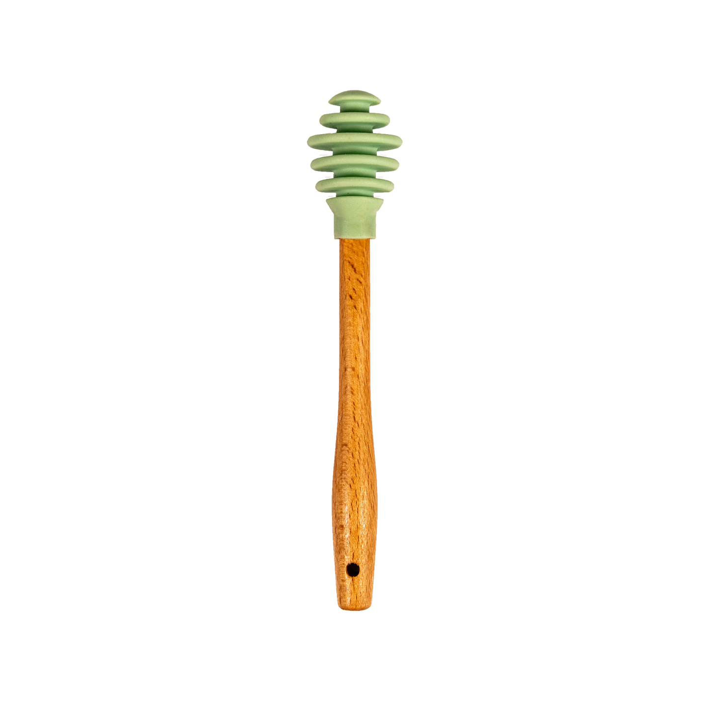Silicone Honey Dipper with Wooden Handle - BPA-Free, Food-Grade Silicone, Perfect for Drizzling Honey or Syrup, Light Green