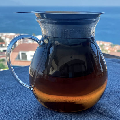 Turkish Tea/Coffee Glass Mug with Handle – 550mL Size, Wider Base for Stability, Fits Tea Infuser, Perfect for Tea/Coffee Lovers