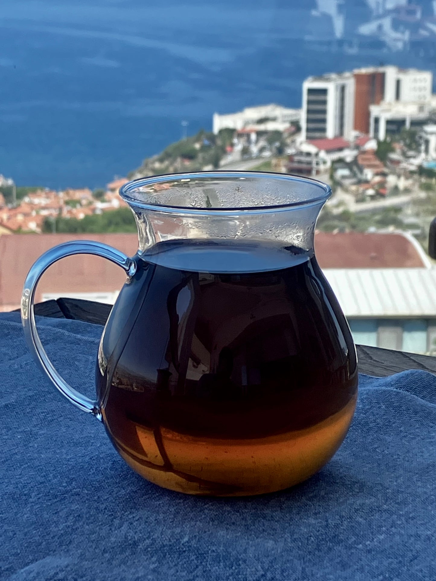 Turkish Tea/Coffee Glass Mug with Handle – 550mL Size, Wider Base for Stability, Fits Tea Infuser, Perfect for Tea/Coffee Lovers